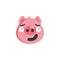 Piggy guilty face emoticon flat icon