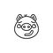 Piggy guilty face emoticon line icon