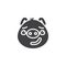 Piggy guilty face emoticon vector icon