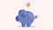 piggy with money financial animation