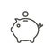 Piggy money icon vector. Line bank symbol.