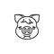 Piggy Nauseated Face Emoji line icon