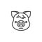 Piggy Neutral face emoji line icon