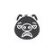 Piggy sad face emoticon vector icon