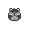 Piggy scared face emoji vector icon