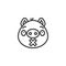 Piggy silent face emoticon line icon