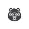 Piggy silent face emoticon vector icon