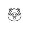 Piggy surprised face emoticon line icon