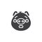 Piggy surprised face emoticon vector icon