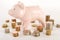 Piggybank with coins