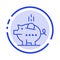 Piggybank, Economy, Piggy, Safe, Savings Blue Dotted Line Line Icon