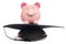 Piggybank with mortar board hat