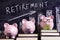 Piggybank retirement planning savings growth chart