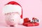 Piggybank in santa hat