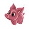 Piglet pink, drawn in squares, pixels. Cute animal. Vector illustration