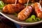 Pigs in blankets on a plate