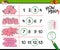 Pigs counting game cartoon illustration