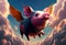 Pigs fly in the sky. Generate Ai
