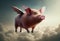 Pigs fly in the sky. Generate Ai