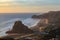 Piha beach, New Zealand, at sunset