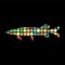 Pike fish mosaic color silhouette aquatic animal