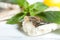 Pike Perch Fillet with Basil closeup