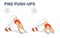 Pike Push-up Female Home Workout Exercise Guidance Colorful Concept Illustration