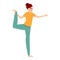 Pilates aerobics icon, cartoon style