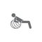 Pilates exercise with ball icon. Simple element illustration. Pilates exercise with ball symbol design template. Can be used for w