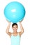 Pilates fitness woman isolated