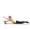 Pilates, foam roller and woman in floor exercise, stretching or gym routine for sports wellness, fitness or physical