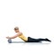 Pilates, foam roller and woman in a studio for workout, stretching or gym routine with yoga mat. Stability, balance and