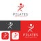 Pilates logo.Simple and creative icon style.Modern minimal. Vector illustration