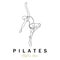 Pilates sitting pose logo icon symbol a calming yoga exercise that moves the whole body