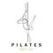 Pilates sitting pose logo icon symbol a calming yoga exercise that moves the whole body