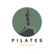 Pilates sitting pose logo icon symbol a calming yoga exercise that moves the whole body