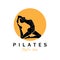 Pilates sitting pose logo icon symbol a calming yoga exercise that moves the whole body