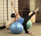 Pilates Stretch on Exercise Balls