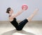 Pilates woman stability ball gym fitness yoga