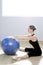 Pilates woman stability ball gym fitness yoga