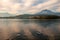 Pilatus mountain seen from a passenger boat