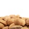 Pile of almond nuts isolated