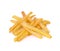 Pile of appetizing french fries on a white background