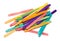 Pile of assorted colored craft sticks