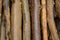 Pile of bamboo lined up background pattern
