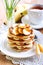 Pile of banana pancakes