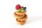 Pile of Belgian waffle with berries Isolated