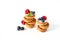 Pile of Belgian waffle with berries Isolated