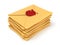 Pile of blank mail envelope with red wax seal