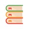 pile book bookmark school on white background
